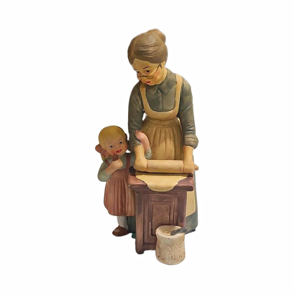 Enesco Growing Up Girls Jill Schultz 1996 Grandma & Girl Ceramic Figurine 6"